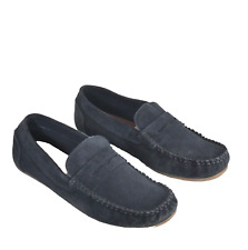 Zara Boys Mens Loafers Moccassins Driving Shoes Navy Blue Suede EU 39 UK 6