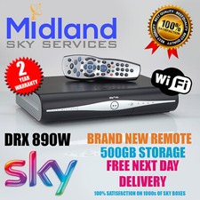 SKY PLUS + HD BOX AMSTRAD WIFI RECEIVER/RECORDER + NEW REMOTE AND POWER CABLE