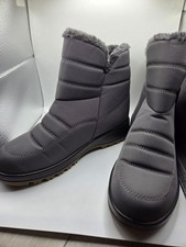 Pavers Ladies Faux Fur Lined Winter Boots In Grey Size 8