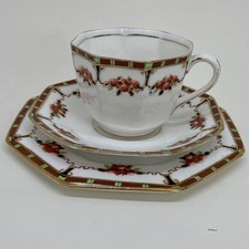 2 x ART DECO Middleton DELPHINE China TEA CUP SET TRIO