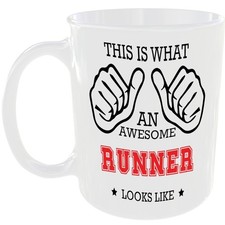 AWESOME RUNNER LOOKS LIKE MUG IDEAL GIFT COFFEE CUP FOR RUNNING RUN JOGGER SPORT