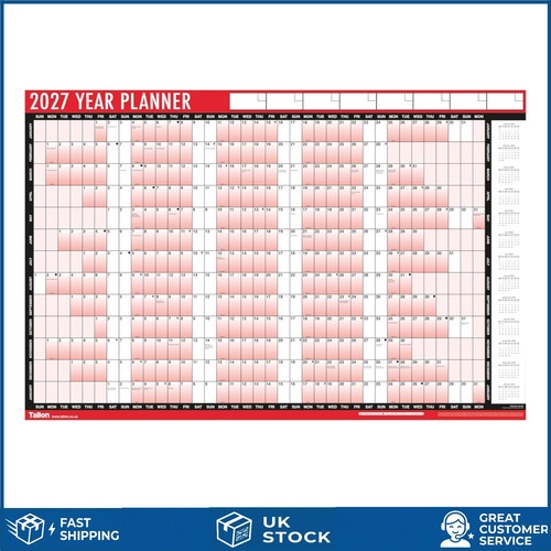 Large 2027 laminated yearly - laminated,