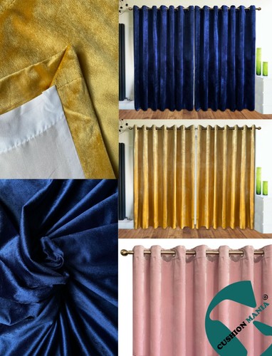 Eyelet curtains plush velvet - eyelet,