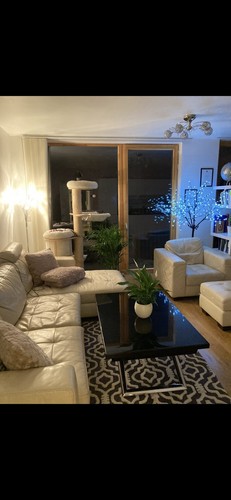 Dfs beige leather corner - leather, sofa