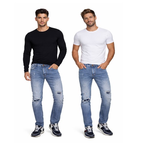 Men ripped denim - men's, jeans
