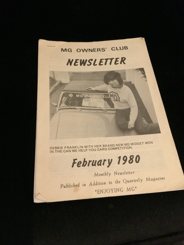 Rare owners club newsletter - mg,