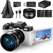 4K Digital Camera 48MP 16X Anti-shake Video Camera with Wide Angle Macro Lens