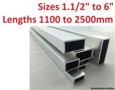 ALUMINIUM RECTANGULAR BOX SECTION 1.1/2" 2 2.1/2" 3" 4 inch 5" 6 inch 1 - 2.5M 