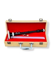 Musical Black Bombard Chanter Wooden Chanter + 2 Reeds With Hard Case