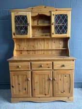 upcycled medium sized welsh dresser with glass display cabinet/sideboard