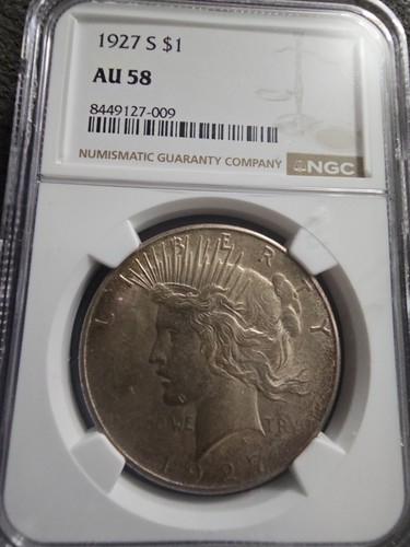 1927 peace dollar 58 ngc - peace,