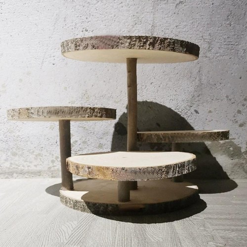 Wooden rustic cake stand - wooden,