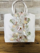 Ted Baker Floral PVC Bag White Floral Design Some Marks See Pictures 14”H X 18”W
