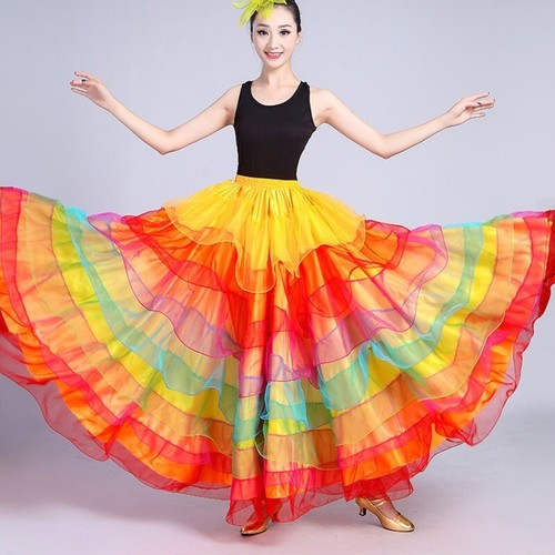 Women long layered dance - women,