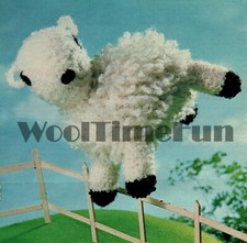 Knitting Pattern Vintage Soft Toy,  Spring Baby Lamb/Sheep. 19 cm tall.