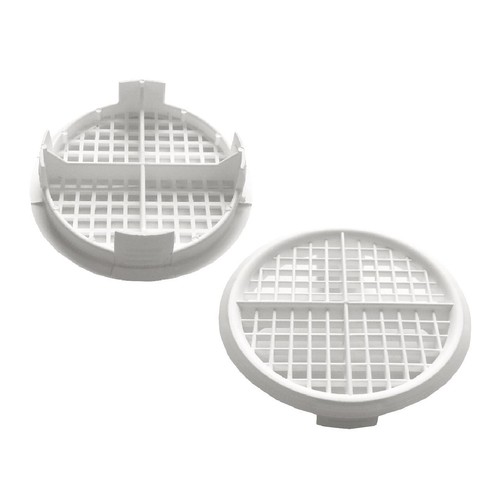 White plastic 70mm round - 8,