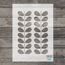 Stem Classic 60's Retro Pattern STENCIL Home Decor Wall Template Floral Craft