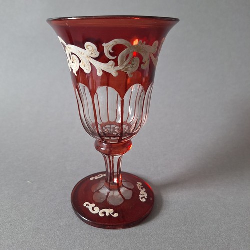 Antique bohemian ruby red cut - antique,