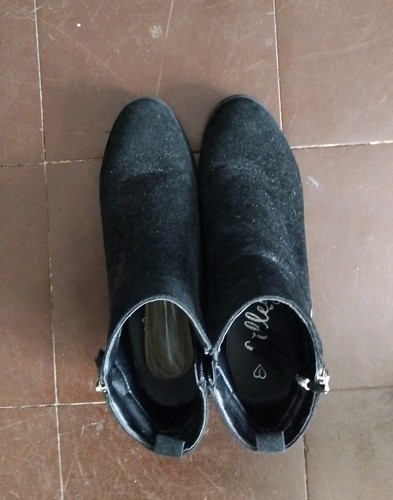 Lilley black swede ankle - black,