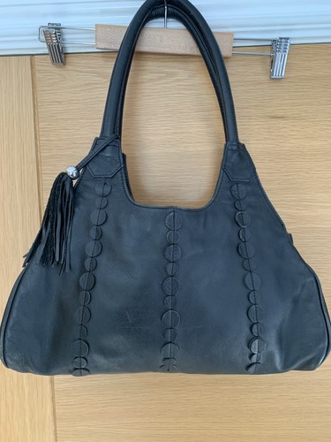 Black leather shoulder bag - m&s,