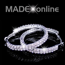 Bling Hoop Earrings, 2 Lines