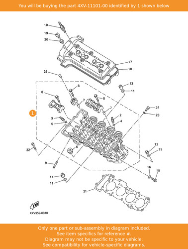 Yamaha cylinder head assy - head,