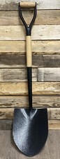 Round Point Shovel With Wooden D Shaped Grip Handle Spade Digging Tools