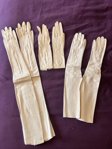 Vintage white kid leather - kid,