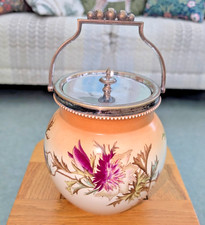 WILTSHAW & ROBINSON CARLTON WARE vintage biscuit barrel circa 1900