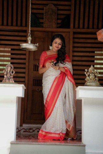 Saree soft lichi silk - silk, jacquard