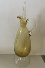 Vintage MCM Amber Glass Wine