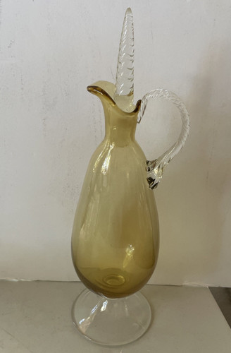 Vintage mcm amber glass - amber, wine