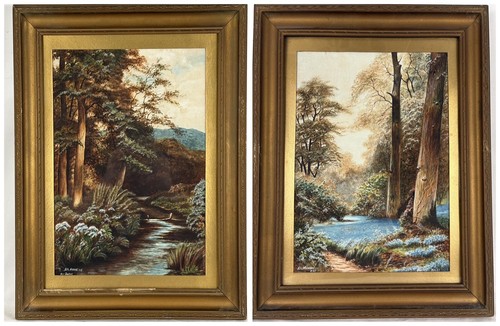 Pair 1927 signed - signed, pastel