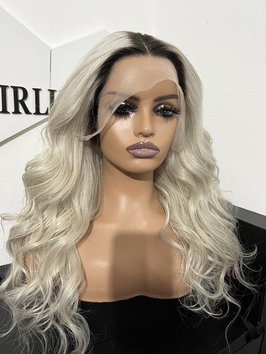 Ombré blonde lace front wig - front,
