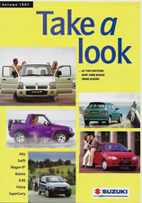 Suzuki Range Autumn 1997 UK Market Foldout Brochure Alto Swift Baleno X90 Vitara