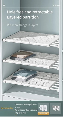 White expandable shelf divider - expandable,