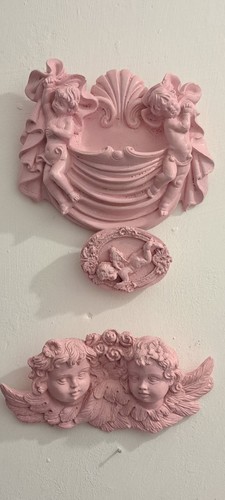 Angel cherub wall - , pink