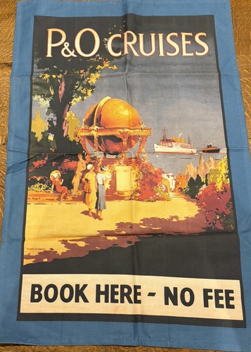 Vtg souvenir tea towel o - tea, p&o