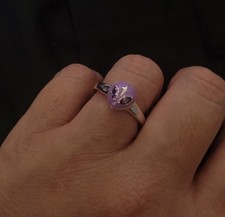 Thomas Sabo sterling silver alien head & violet stones ring size 56 UK O NEW