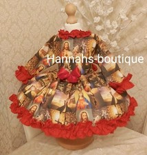 0/3m spanish romany Xmas Christmas Mary jesus religious puffball dress baby girl