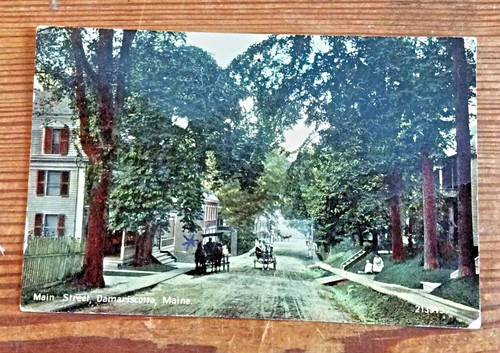 Antique postcard main street - antique,
