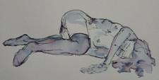 Ink female nude drawing of a