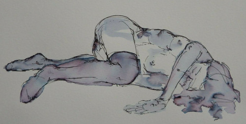 Ink life drawing female - , nude