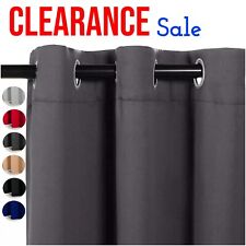 Blackout Curtains Pair Eyelet Ring Top Ready Made Panels with Free Tiebacks SET