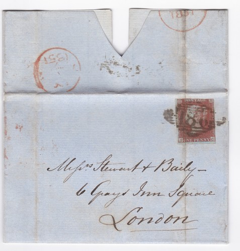 1851 penny red stamp - qv, 1d