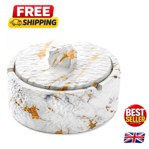 Stylish gold windproof ashtray - gold,