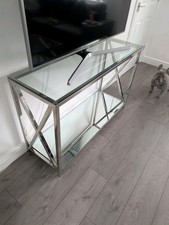 Manhattan Style Mirrored Glass Console Table