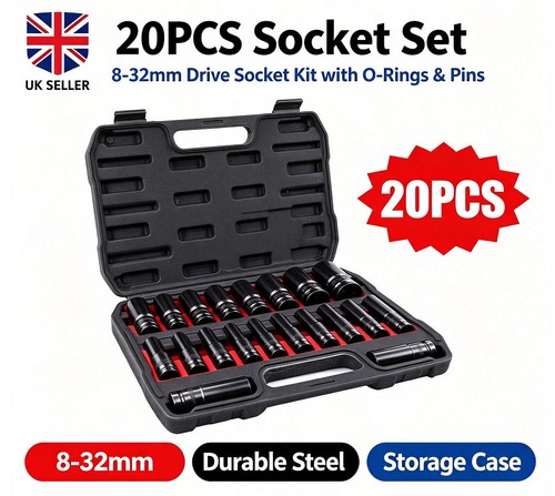 20pcs deep impact socket set - deep,