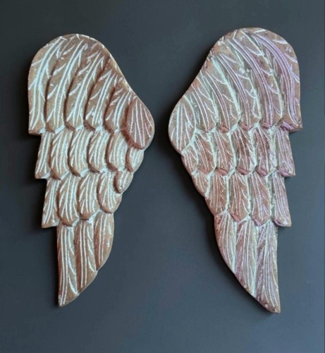Pair wooden wall hanging angel - pair,