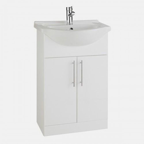 White freestanding single - white, sink